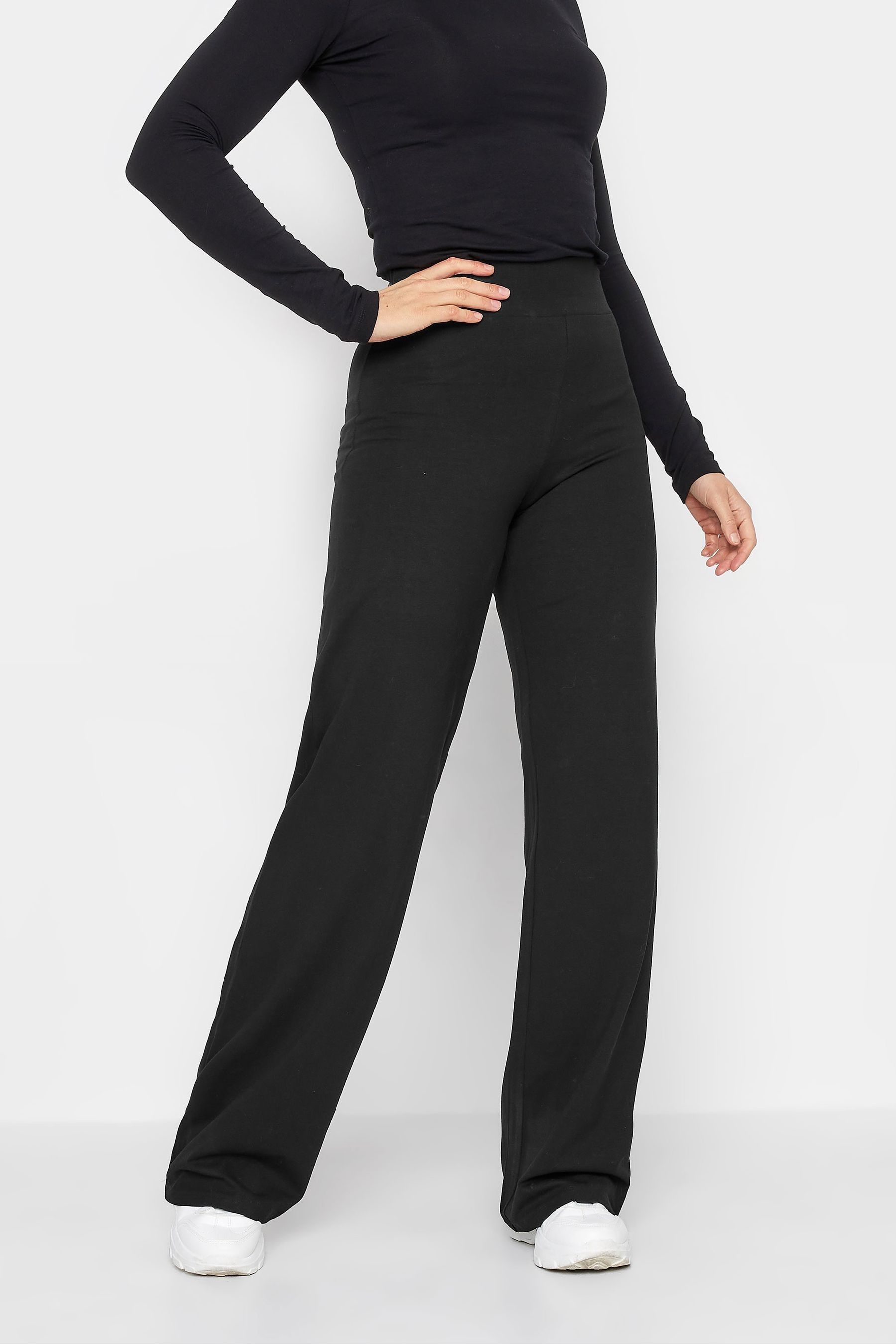Long Tall Sally Black Wide Leg Jersey Yoga Pants