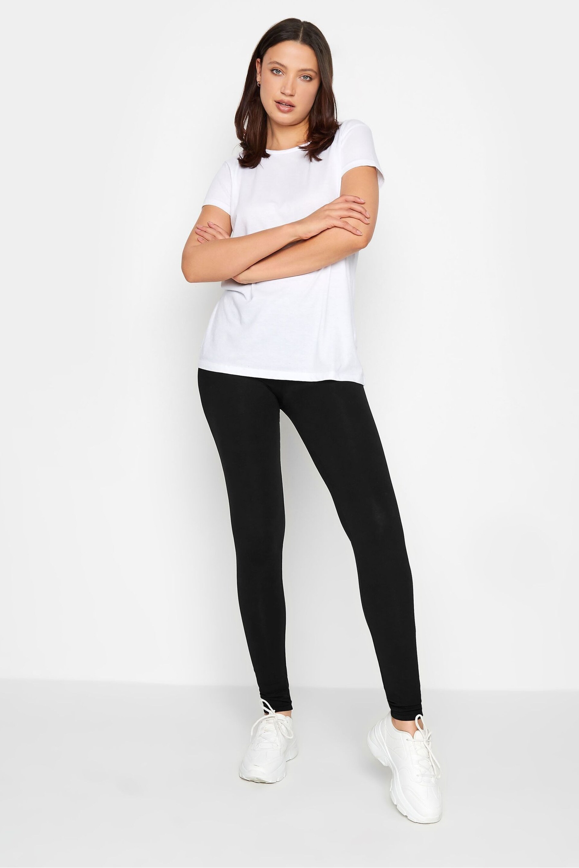 Long Tall Sally Black Stretch Cotton Leggings 2 Pack - Image 3 of 4