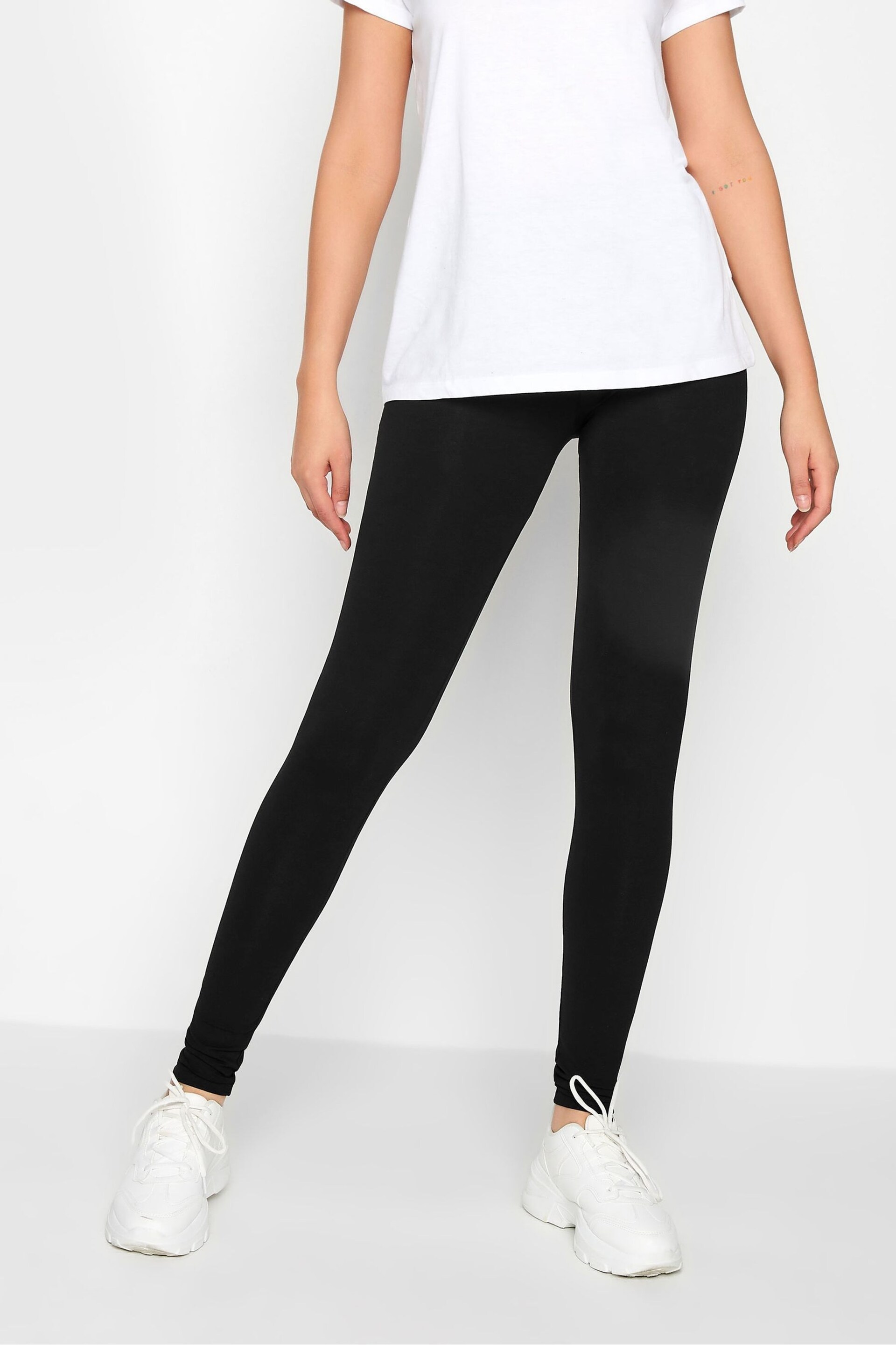 Long Tall Sally Black Stretch Cotton Leggings 2 Pack - Image 4 of 4