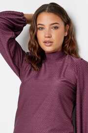 Long Tall Sally Red High Neck Textured Top - Image 4 of 4