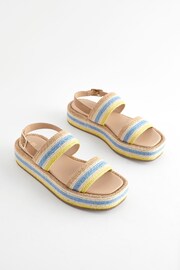 Blue/Yellow Espadrille Flatform Sandals - Image 3 of 8