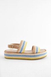Blue/Yellow Espadrille Flatform Sandals - Image 4 of 8