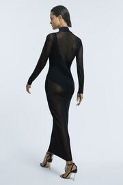 Reiss Black Imelda Sheer Knitted Maxi Dress - Image 4 of 5