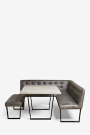 Monza Faux Leather Dark Grey Curtis Left Hand Corner Dining Table and Bench Set - Image 5 of 7