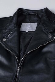 Lakeland Leather Grey Nateby Centre Zip Leather Biker Jacket - Image 7 of 7