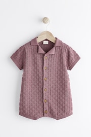 Mauve Purple Baby Knitted Romper (0mths-2yrs) - Image 1 of 6