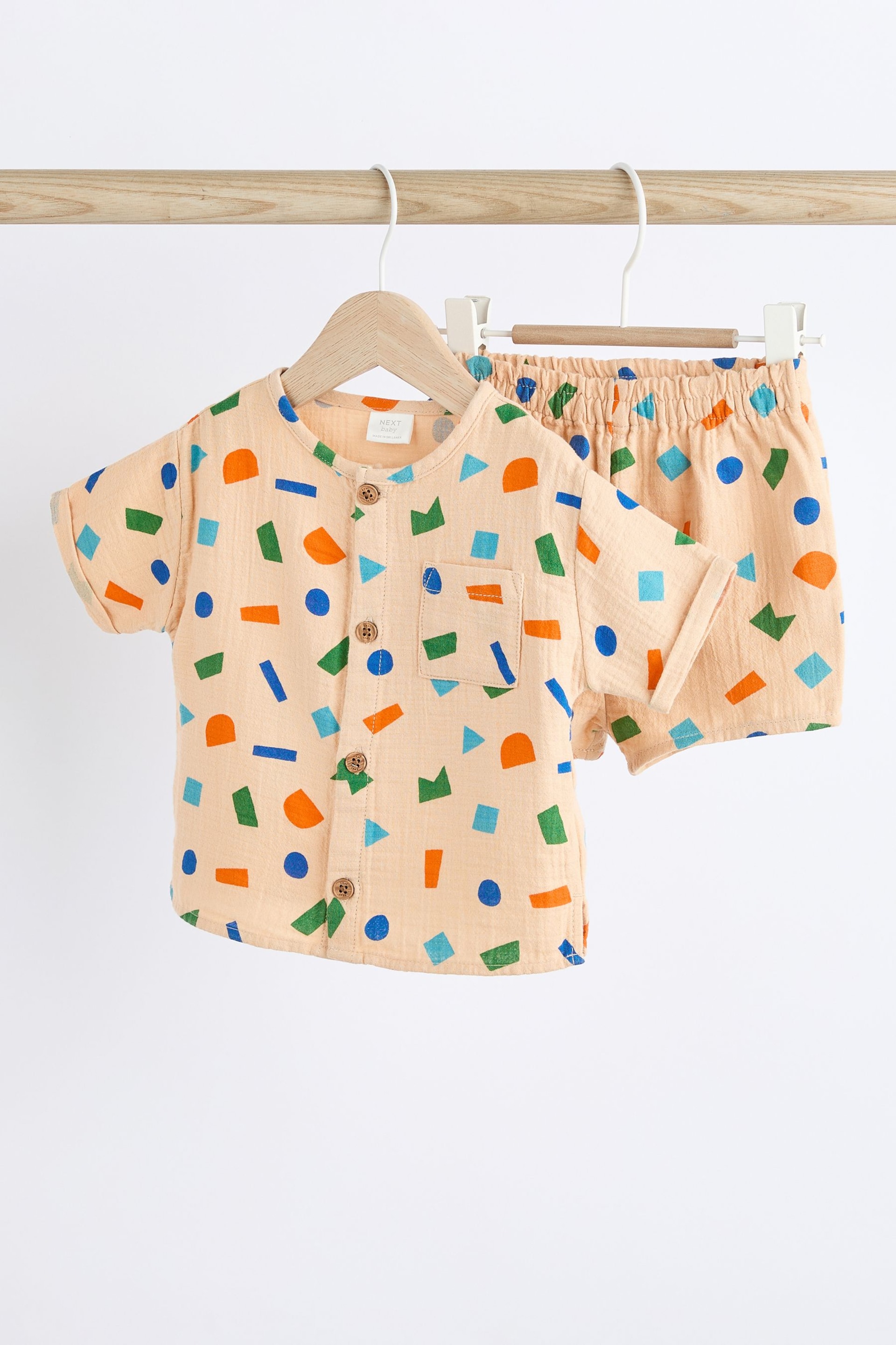 Cream/Bright Shape Top And Shorts Set (0mths-2yrs) - Image 1 of 9