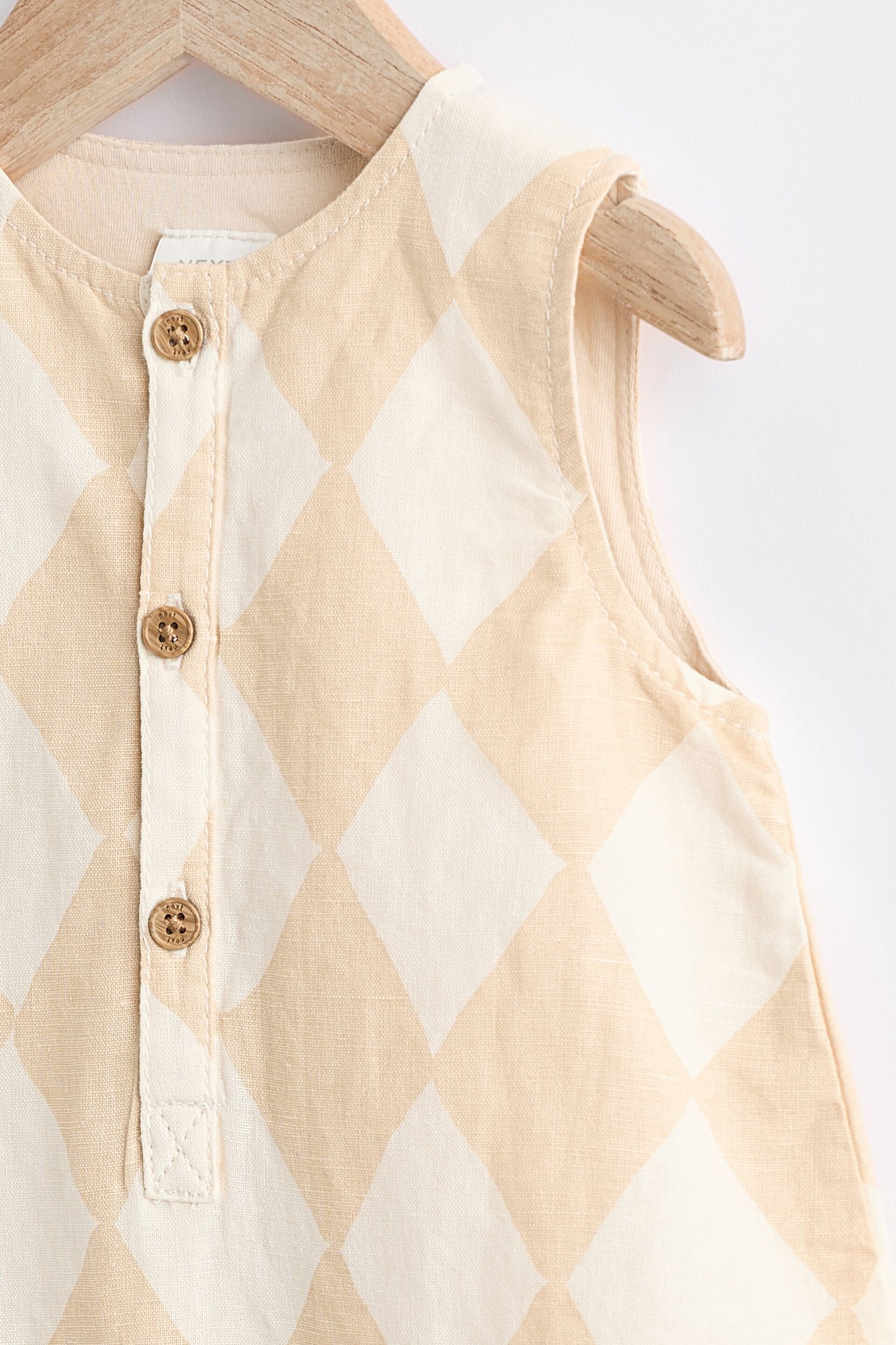 Neutral Harlequin Baby Woven Romper (0mths-2yrs) - Image 4 of 8