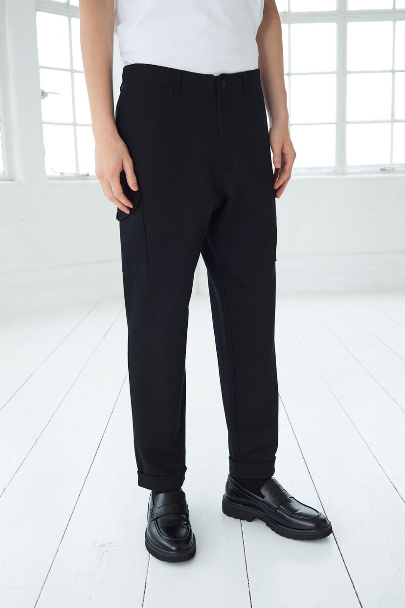 Black EDIT Cargo Trousers - Image 1 of 10
