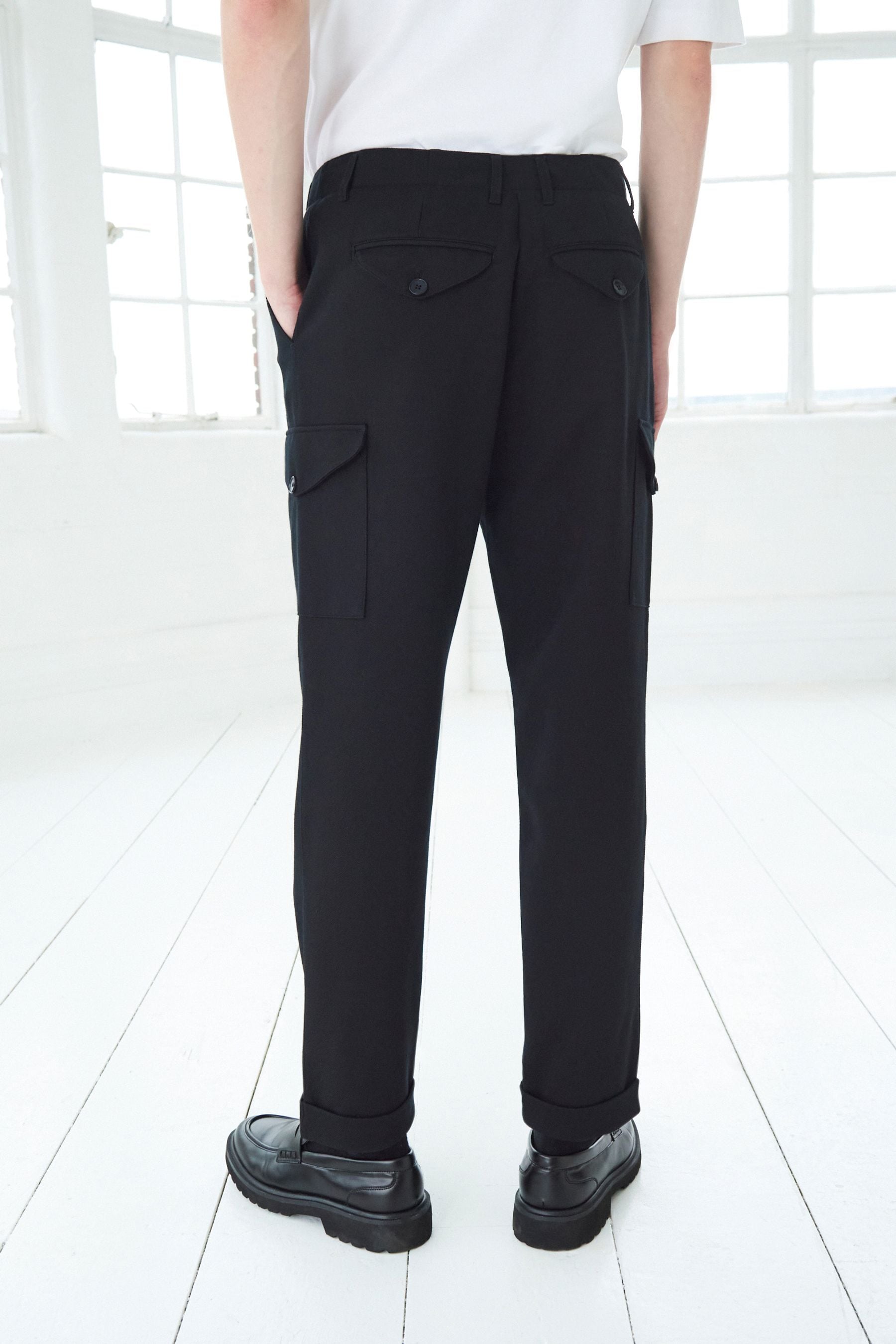 Next black cargo trousers hotsell