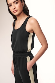 Charcoal Grey Jersey Side Stripe Jumpsuit - Image 3 of 5