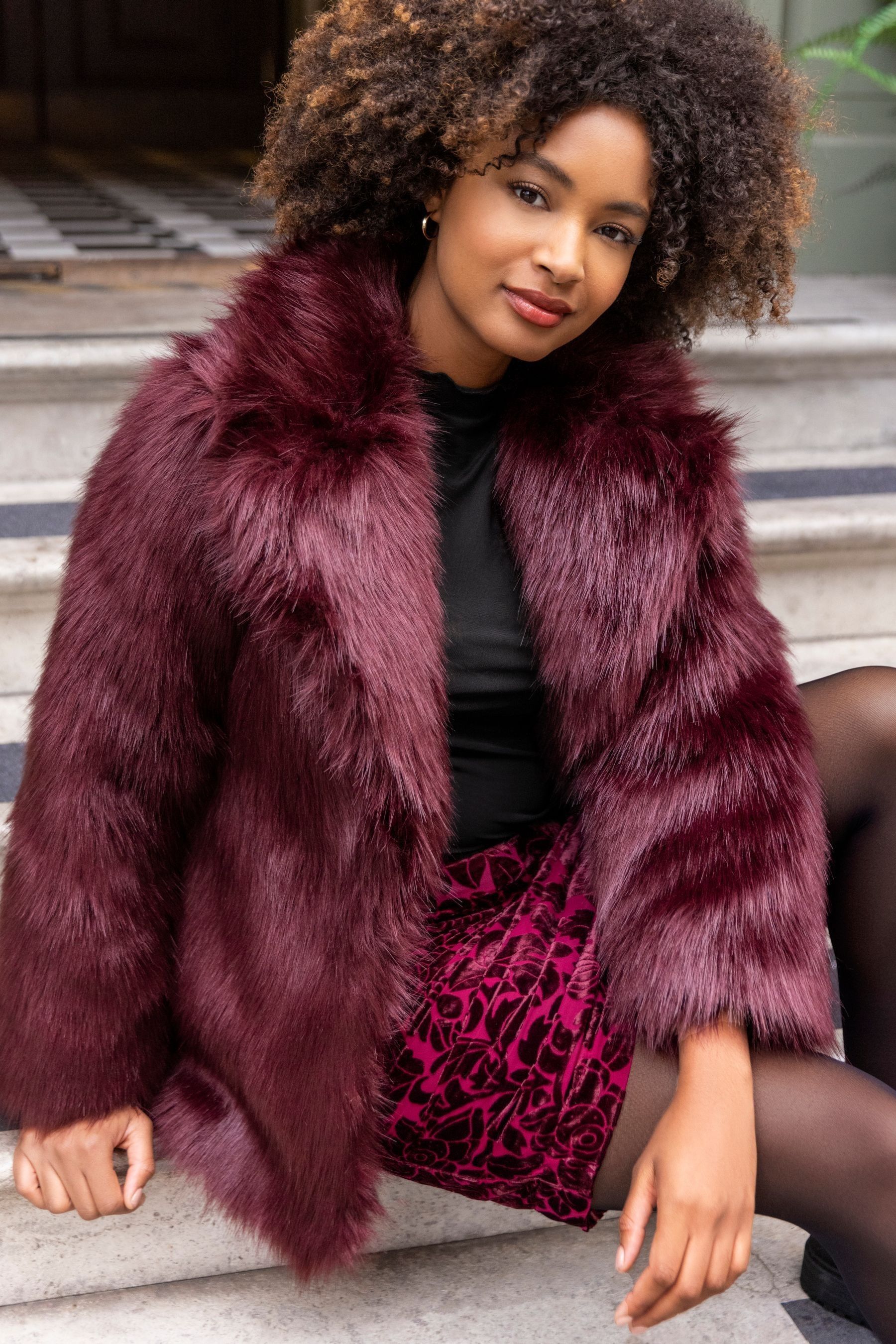 Buy Joe Browns Red Fabulous Faux Fur Coat from Next Luxembourg