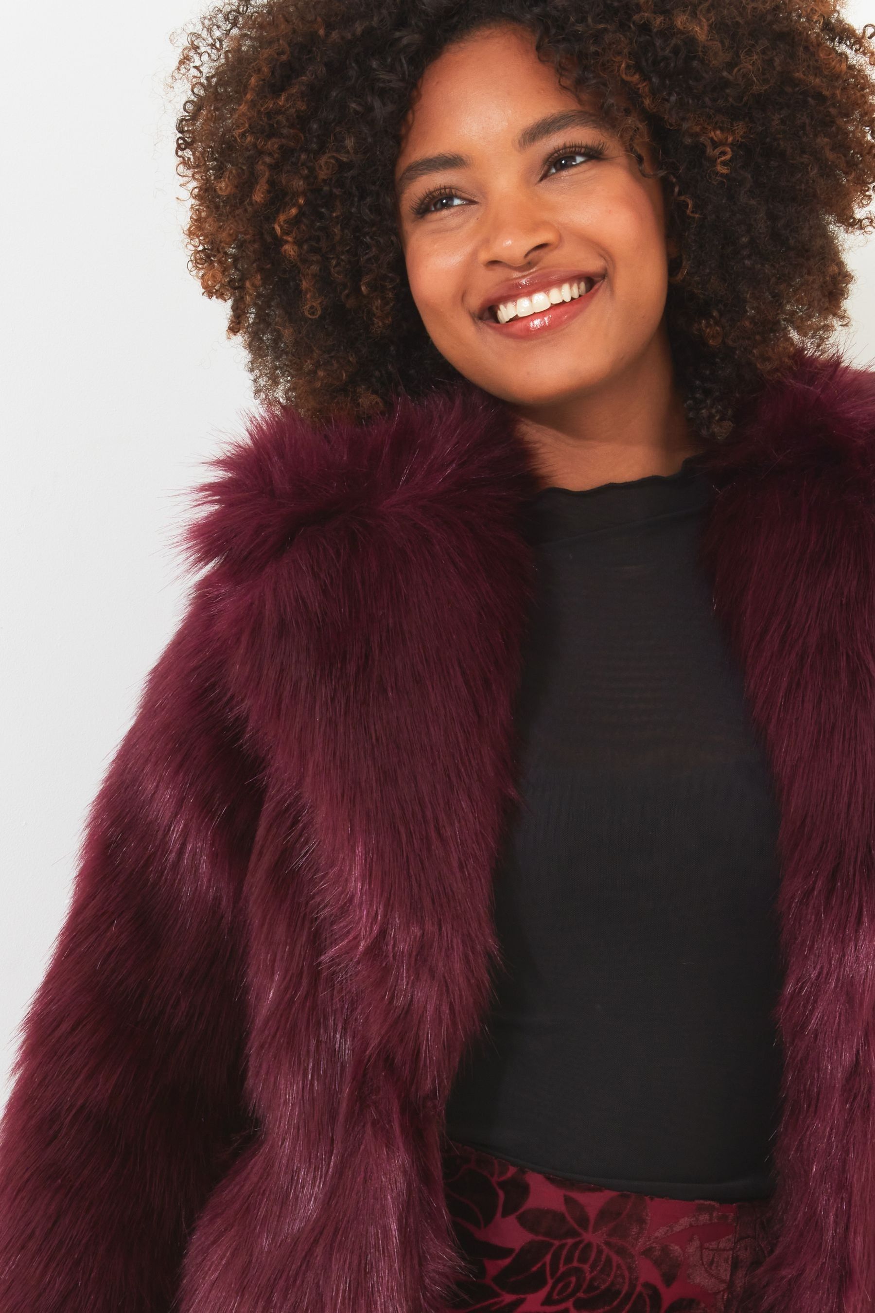 Buy Joe Browns Red Fabulous Faux Fur Coat from Next Luxembourg