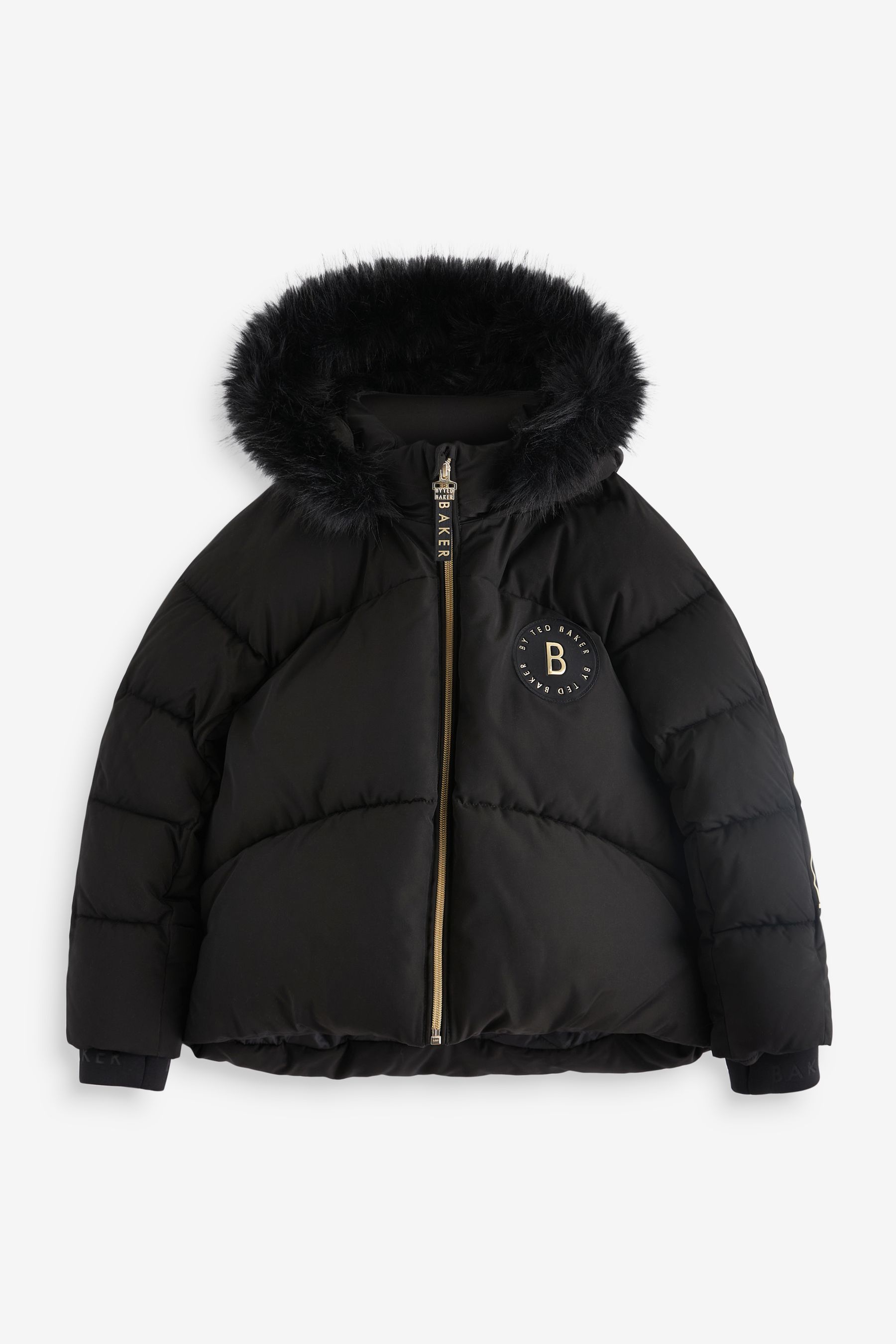 Girls black ted baker coat clearance