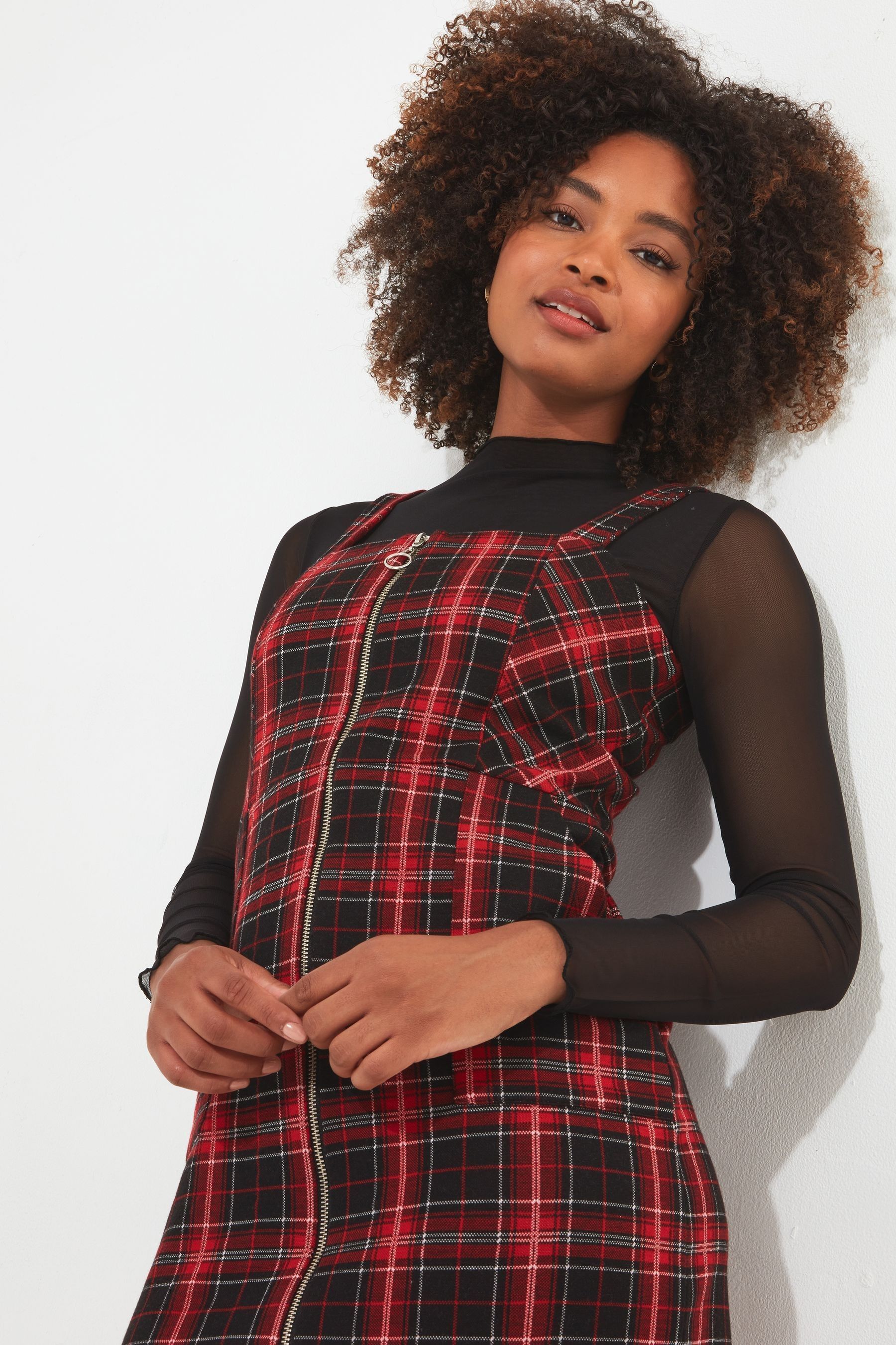 Buy Joe Browns Red Check It Out Zip Up Dress from Next Luxembourg