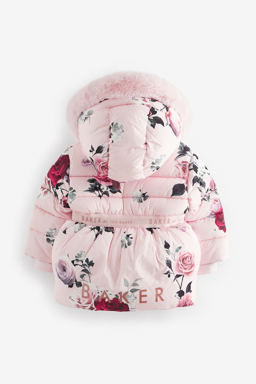 Baker by Ted Baker Pink Floral Padded Coat - Image 12 of 16