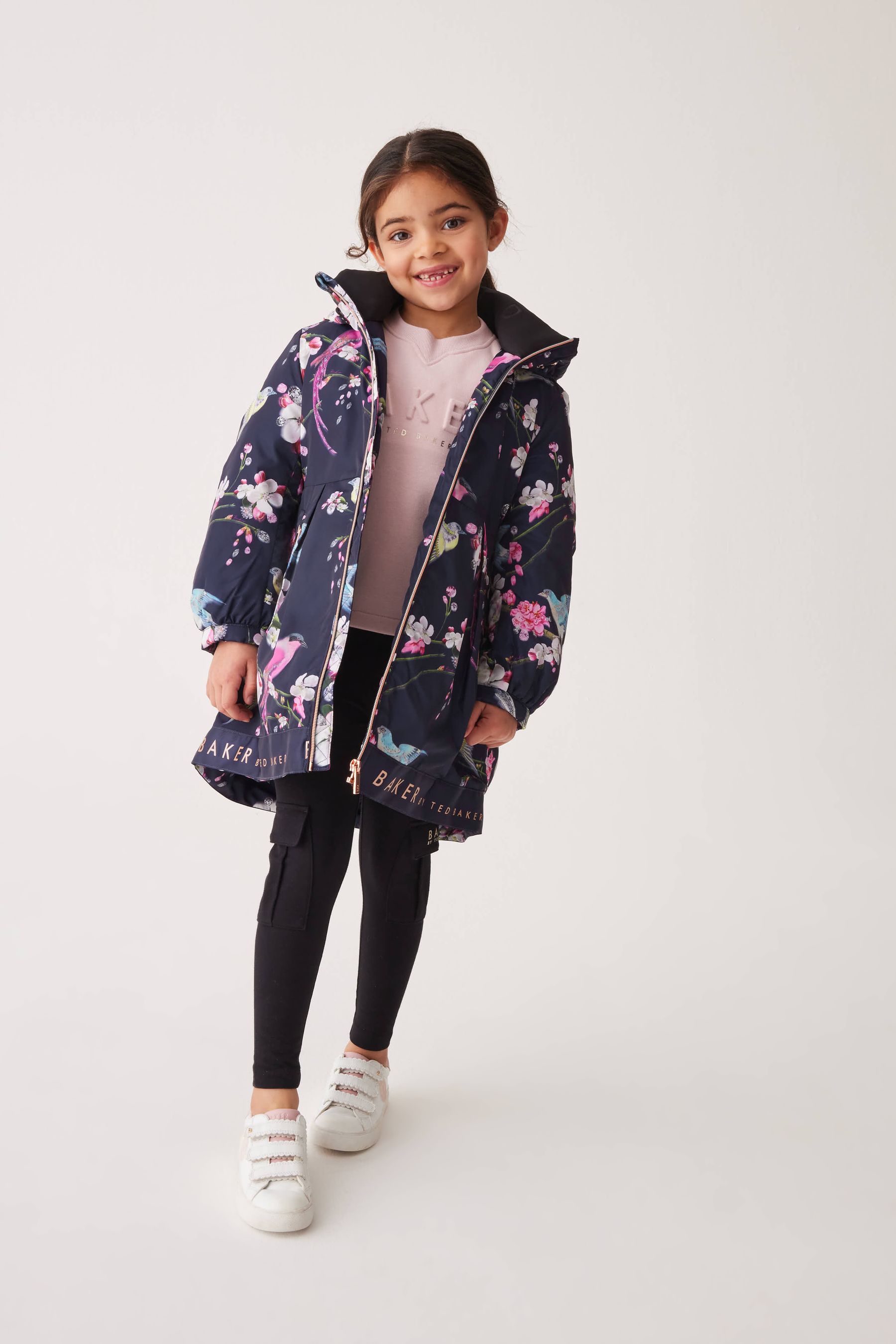 Buy Baker by Ted Baker Navy Shower Resistant Printed Raincoat from the Next UK online shop