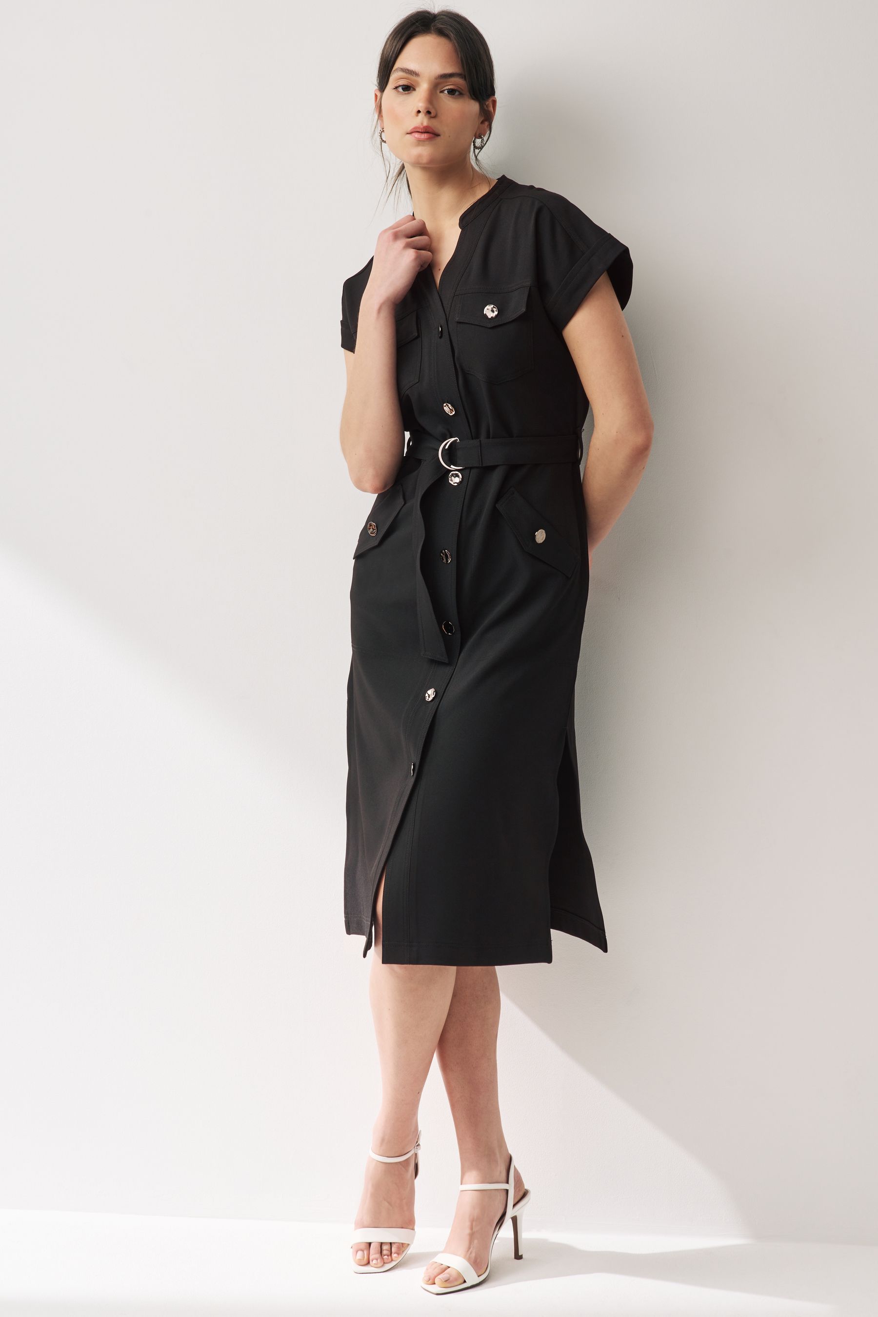 Buy Black Utility Midi Dress from Next Luxembourg