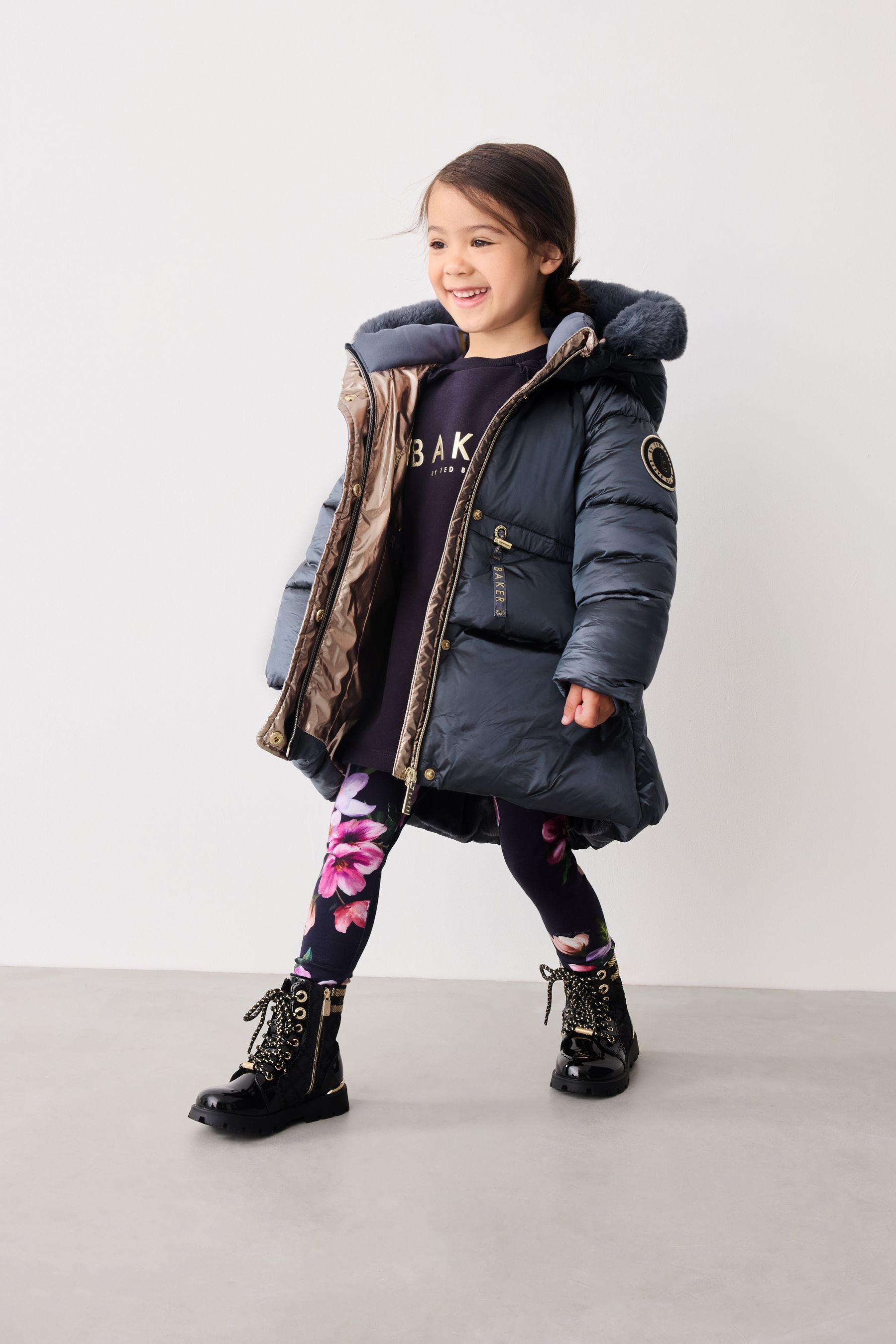 Buy Baker by Ted Baker Navy Pearl Shower Resistant Padded Coat from Next Luxembourg