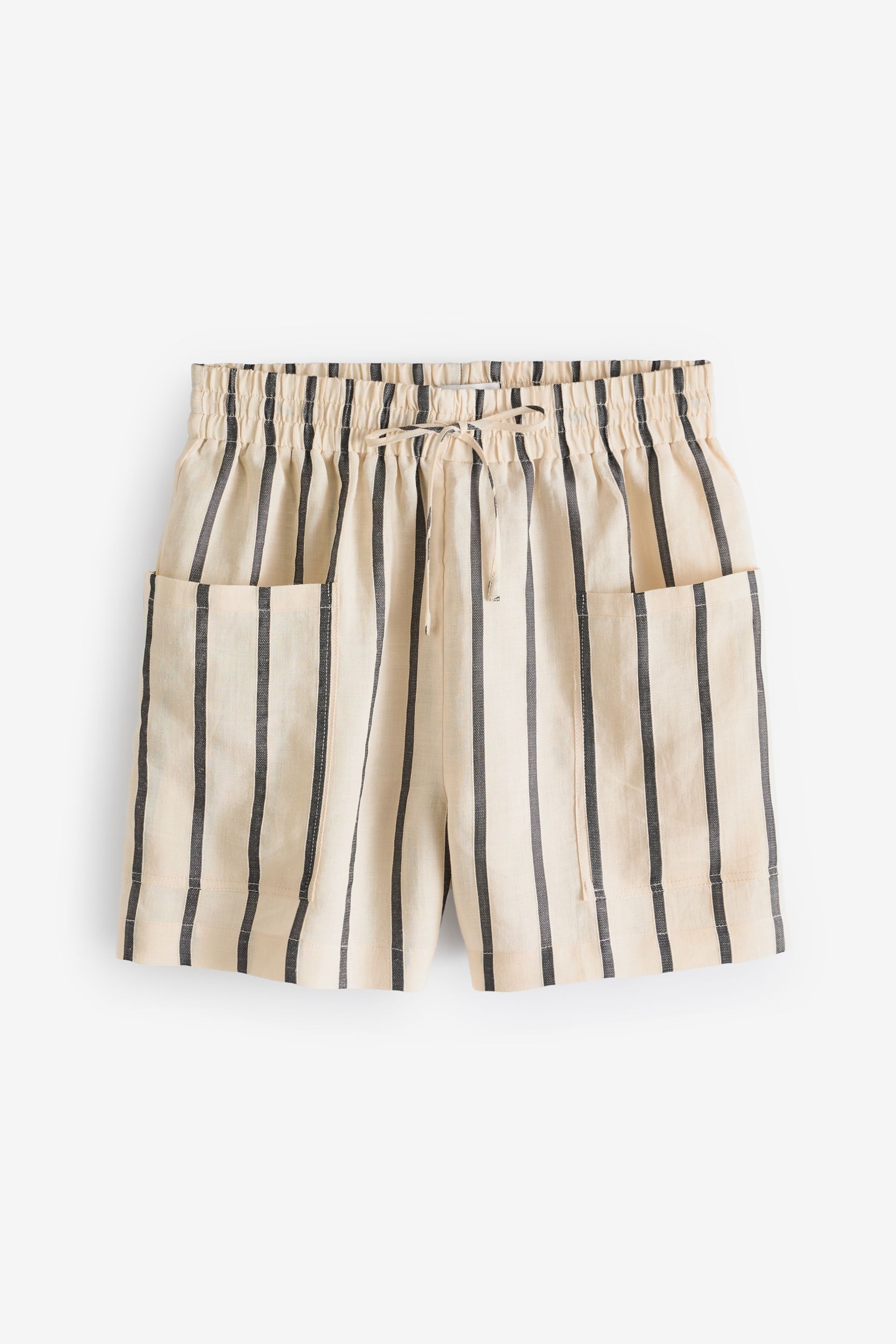 Ecru Premium Ramie Blend Stripe Boy Shorts - Image 5 of 8