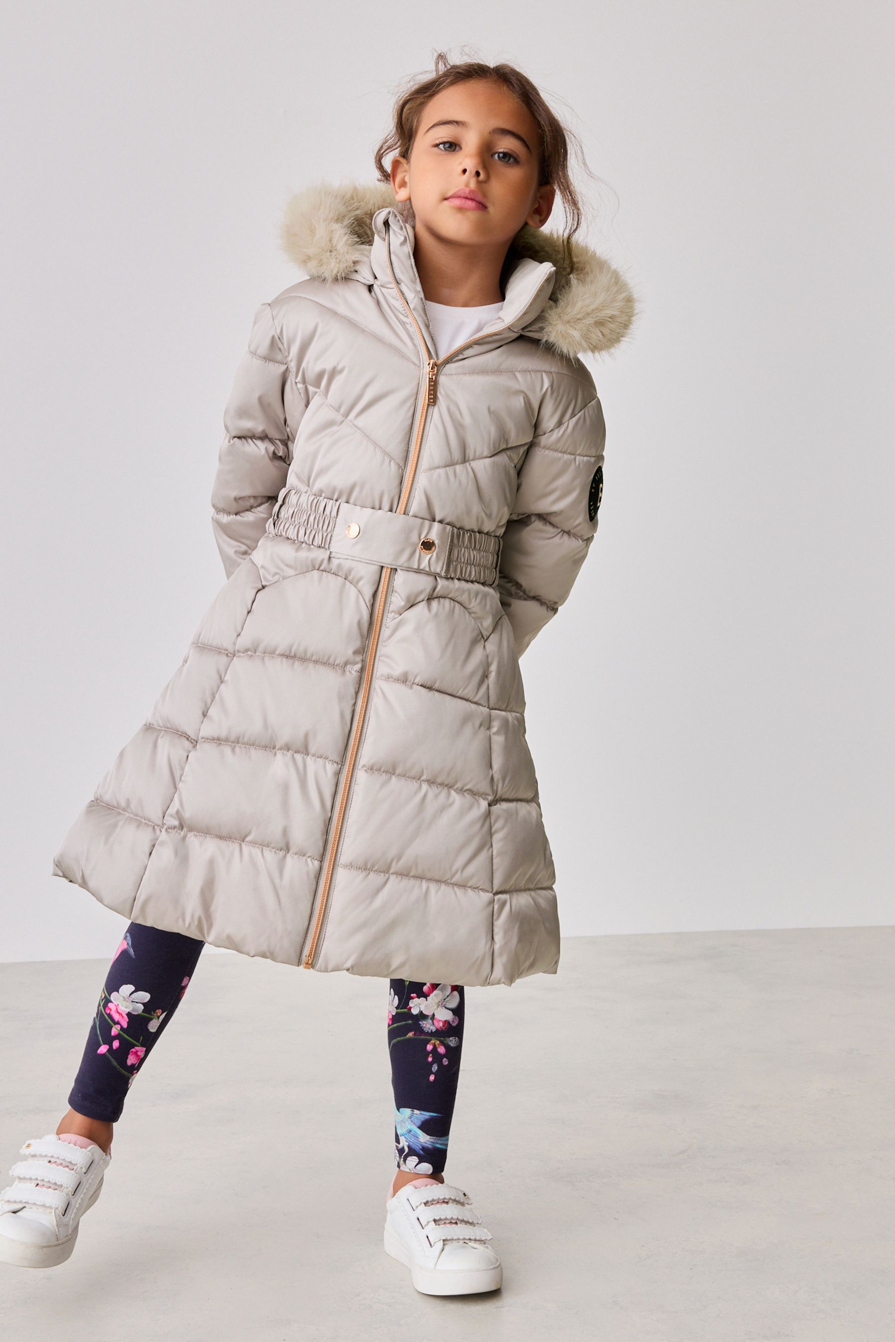 Buy Baker by Ted Baker Navy Shower Resistant Padded Belted Skirt Coat from the Next UK online shop