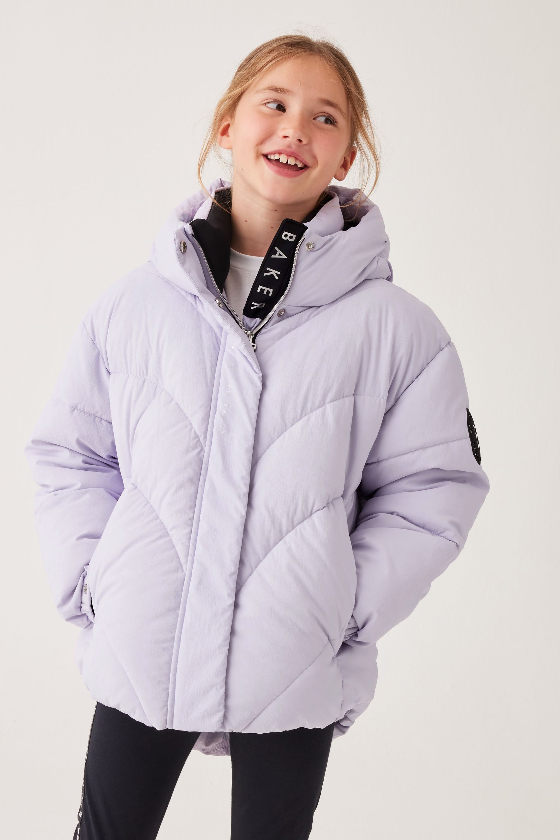 Buy Baker by Ted Baker Lilac Purple Shower Resistant Short Padded Coat from Next Luxembourg