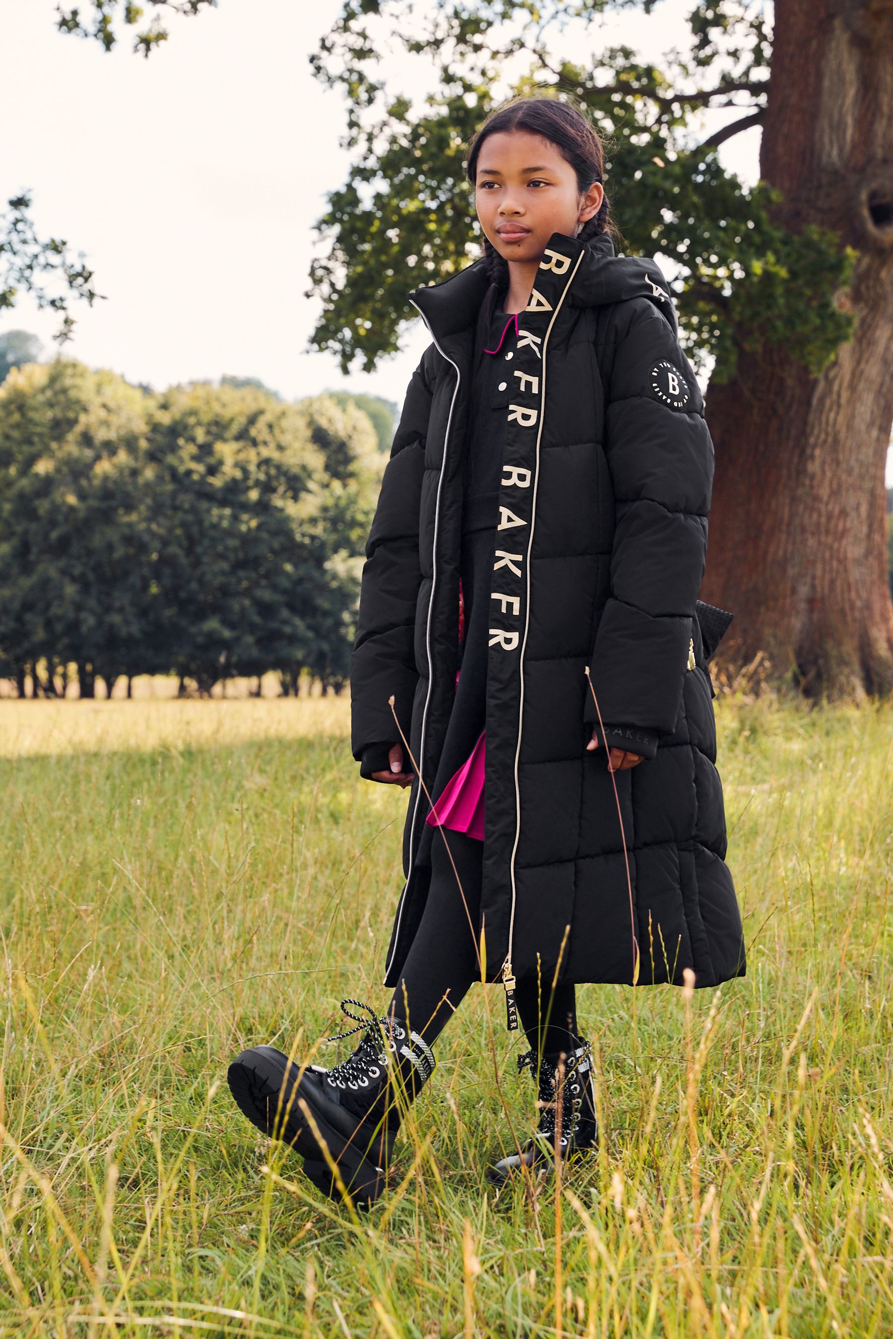 Long belted black coat top