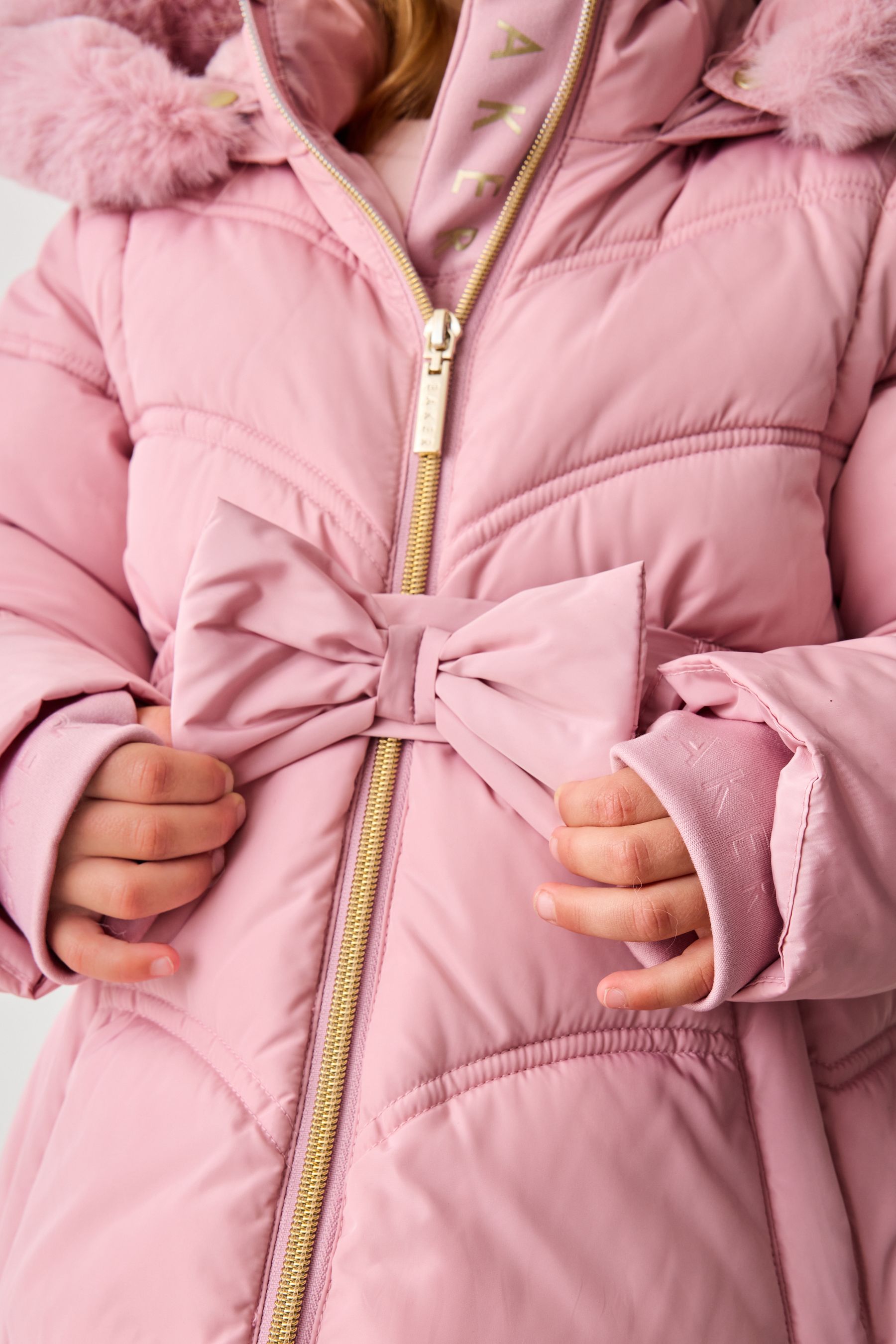 Pink padded jacket next top