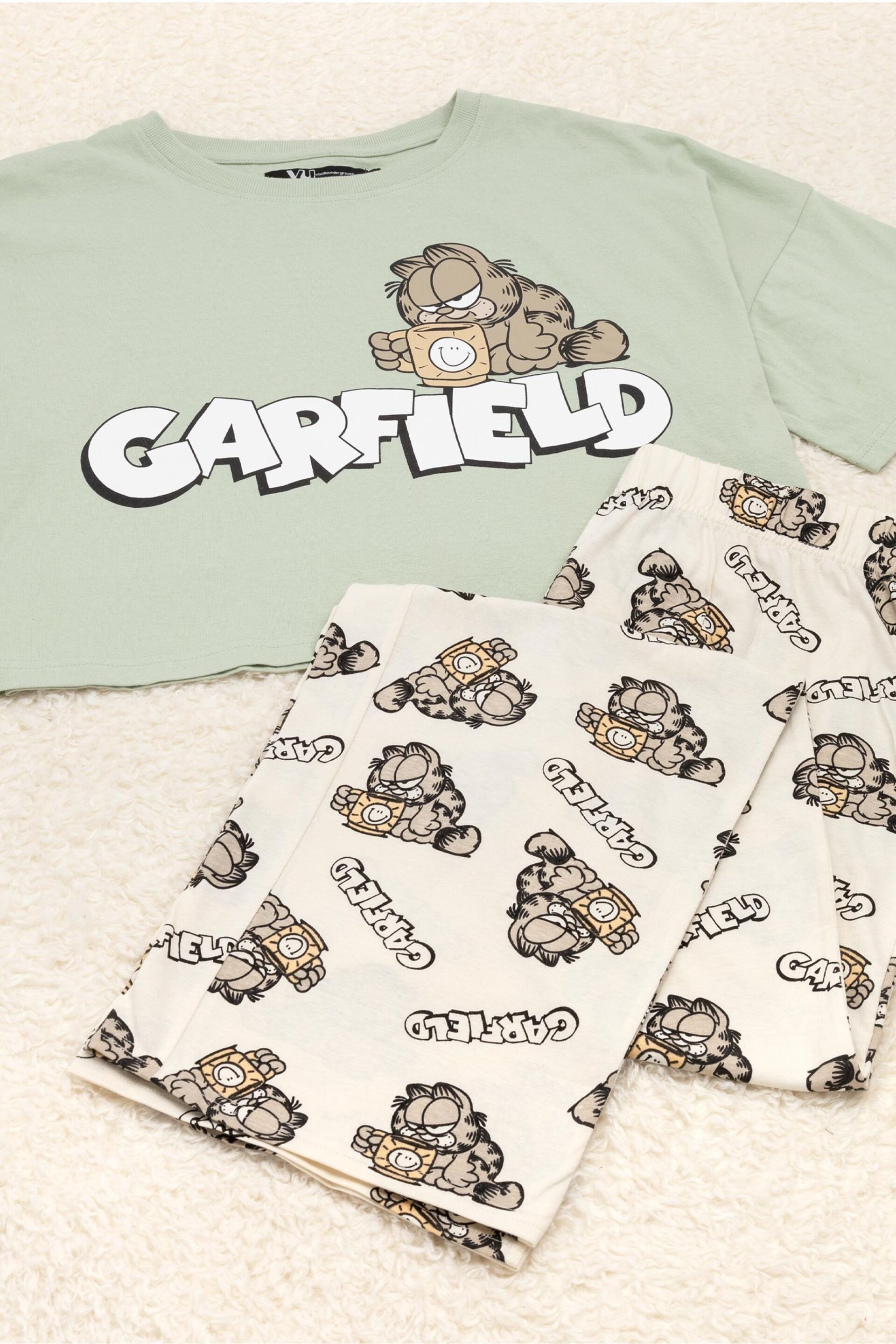 Vanilla Underground Green Garfield Long Leg Pyjama Set - Image 2 of 8