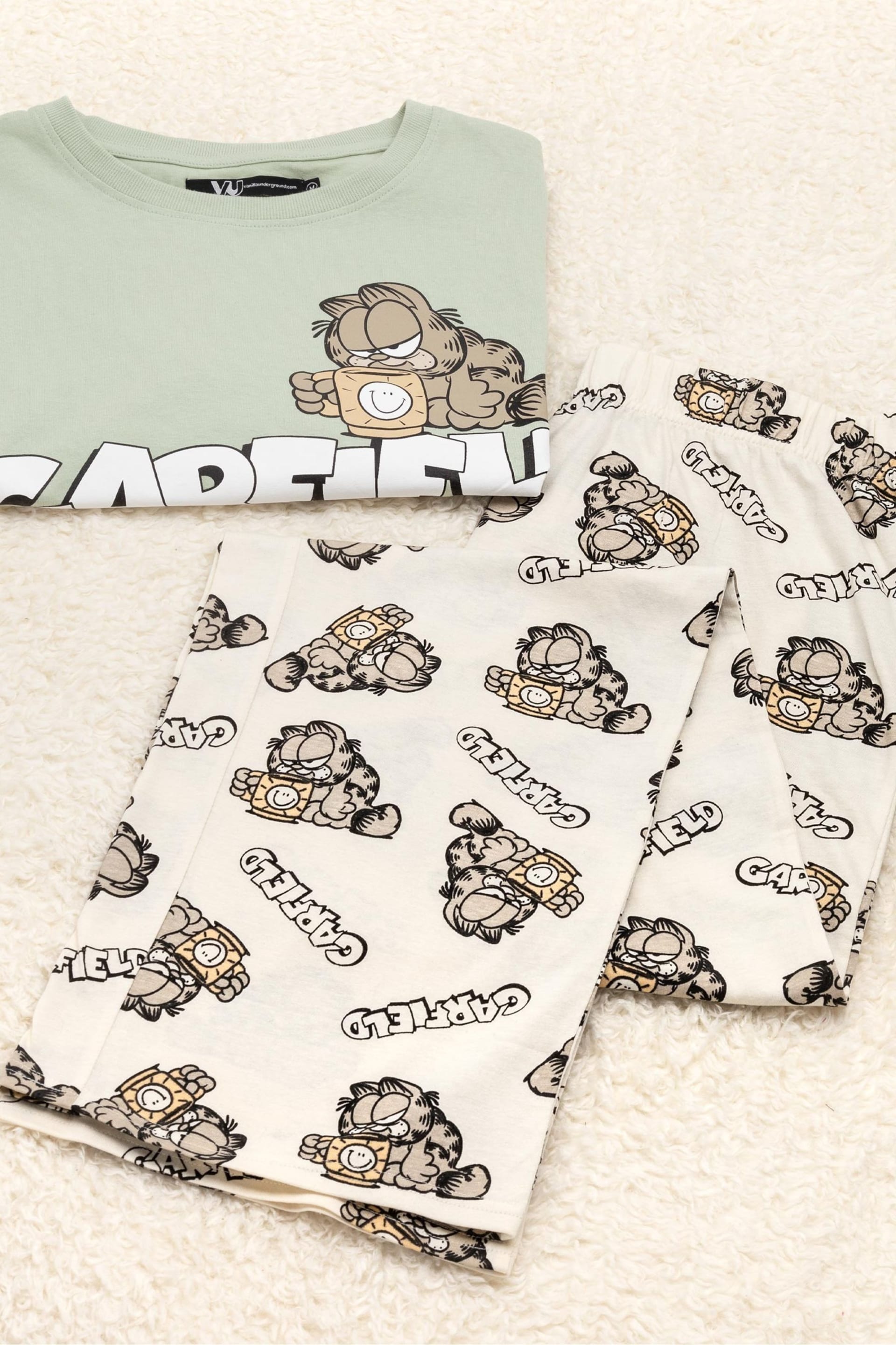 Vanilla Underground Green Garfield Long Leg Pyjama Set - Image 3 of 8