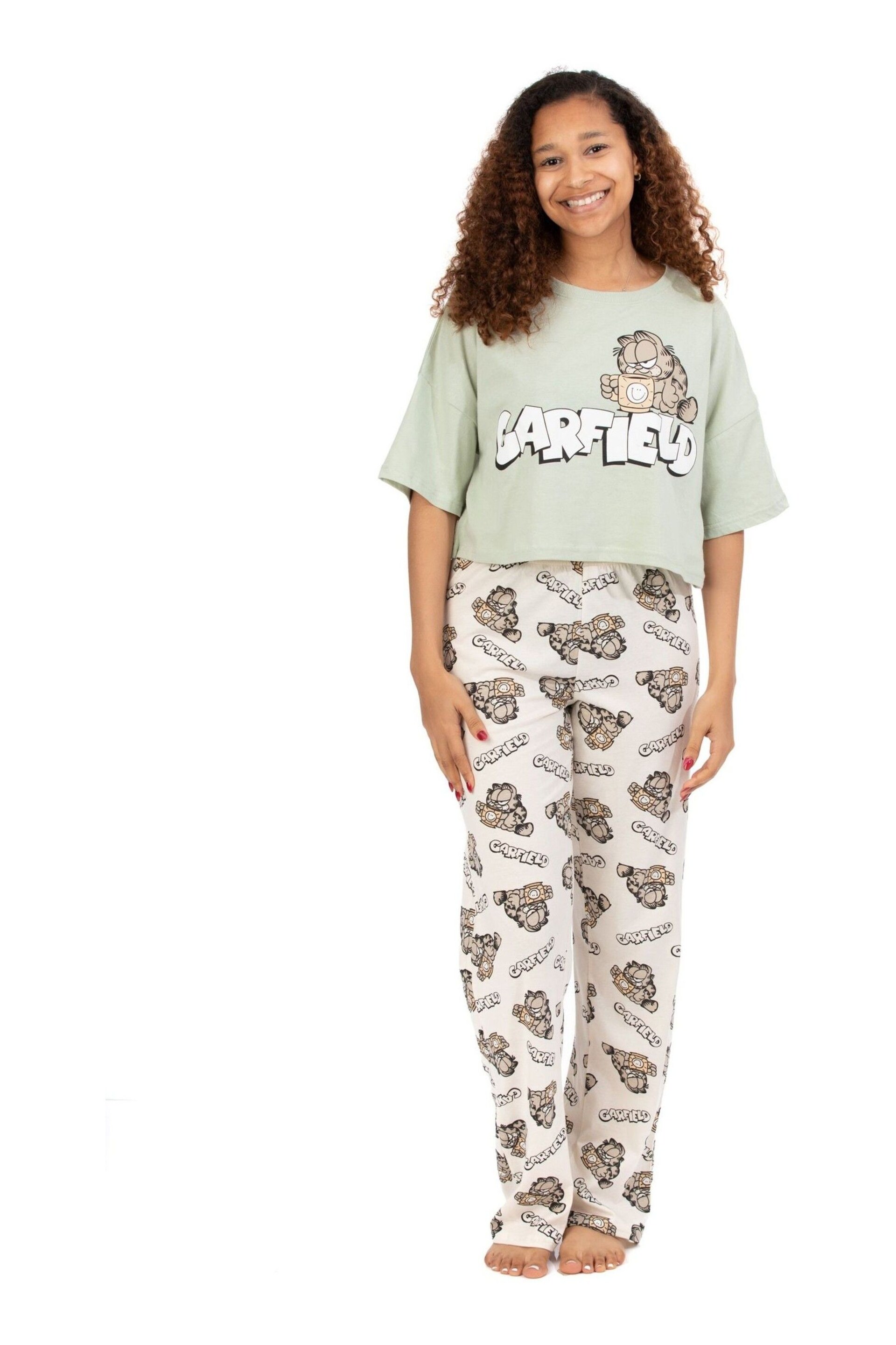 Vanilla Underground Green Garfield Long Leg Pyjama Set - Image 7 of 8