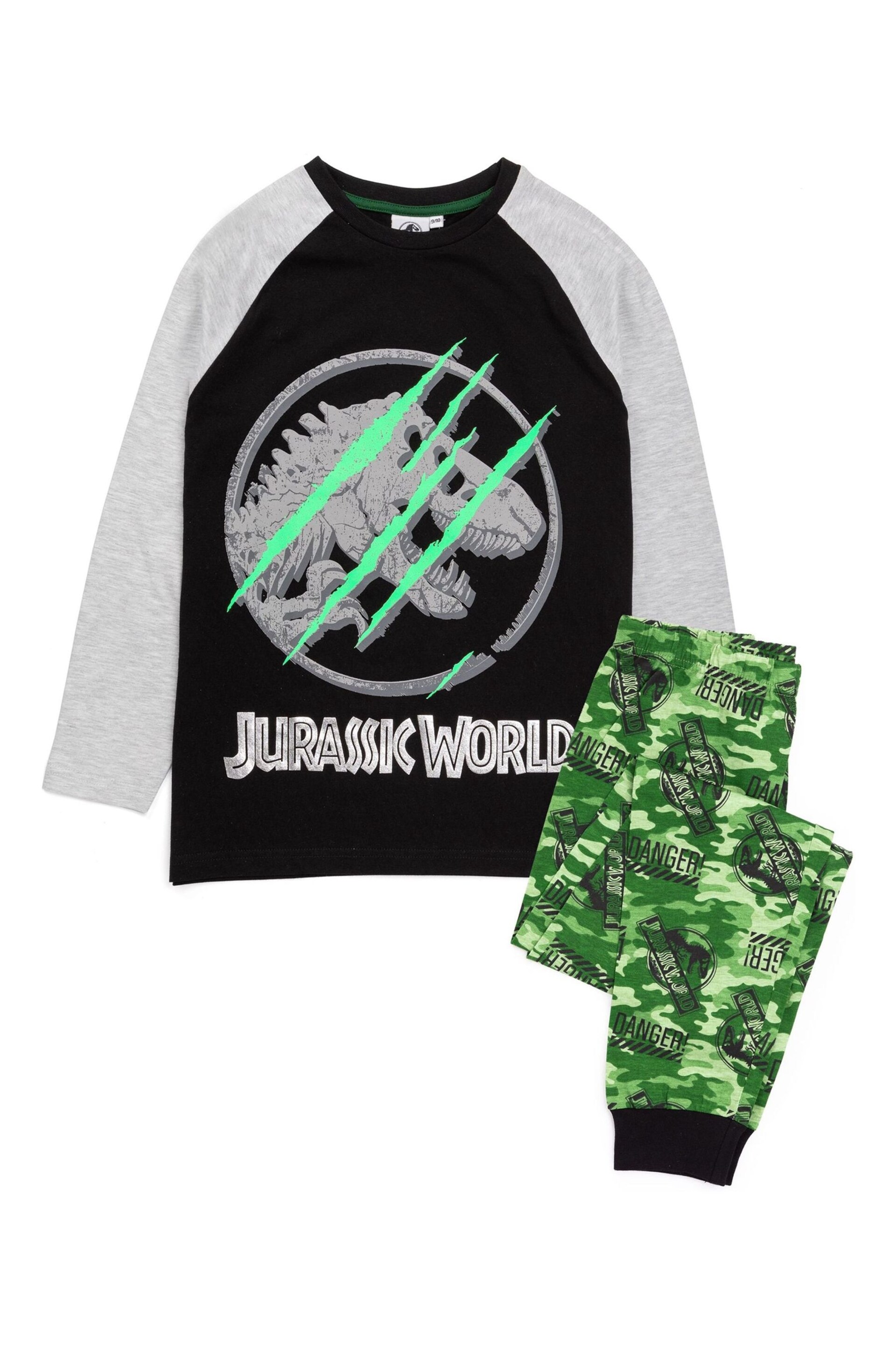 Vanilla Underground Black Jurassic World Long Leg Kids Pyjama Set - Image 4 of 6