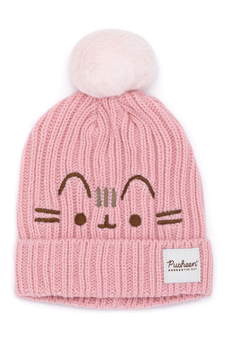 Vanilla Underground Pink Pusheen Ladies Knitted Hat and Flip Mitts Set - Image 2 of 4