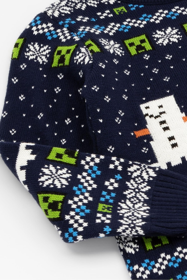 Vanilla Underground Blue Minecraft Kids Christmas Jumper - Image 5 of 5