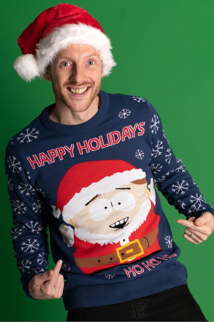 Vanilla Underground Blue South Park Mens Christmas Jumper - Image 2 of 6