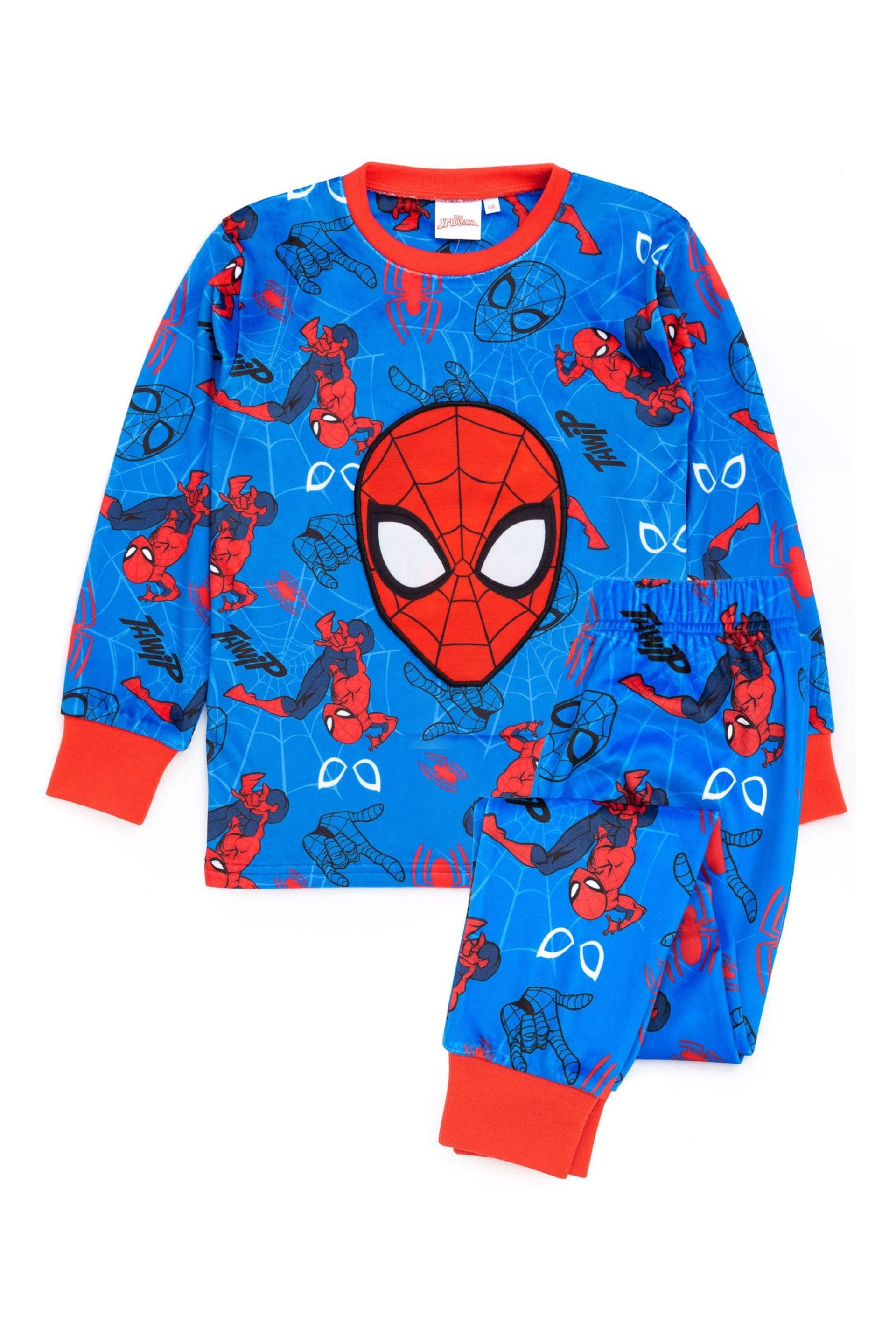 Vanilla Underground Blue Spider-Man Long Leg Kids Pyjama Set - Image 1 of 6