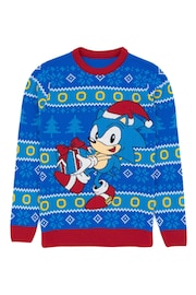 Vanilla Underground Blue Sonic Mens Christmas Jumper - Image 2 of 5