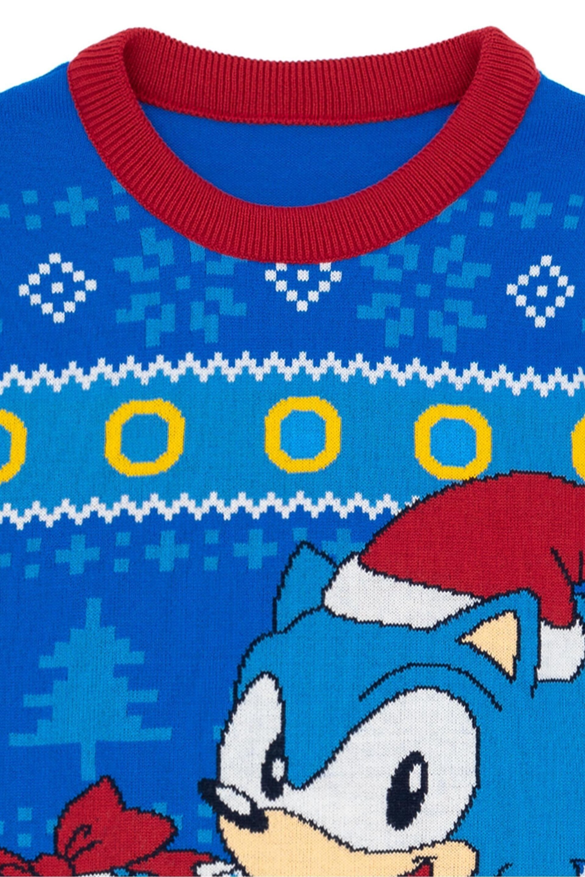 Vanilla Underground Blue Sonic Mens Christmas Jumper - Image 3 of 5