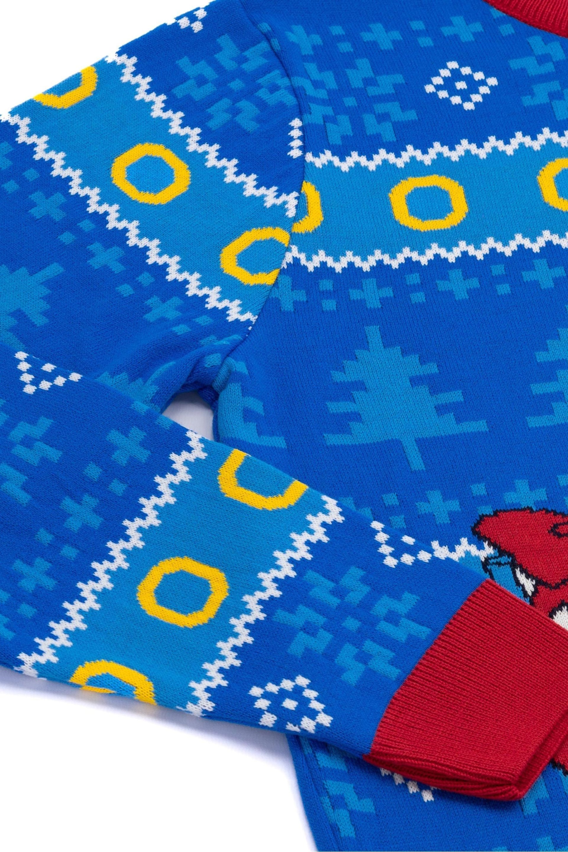 Vanilla Underground Blue Sonic Mens Christmas Jumper - Image 4 of 5