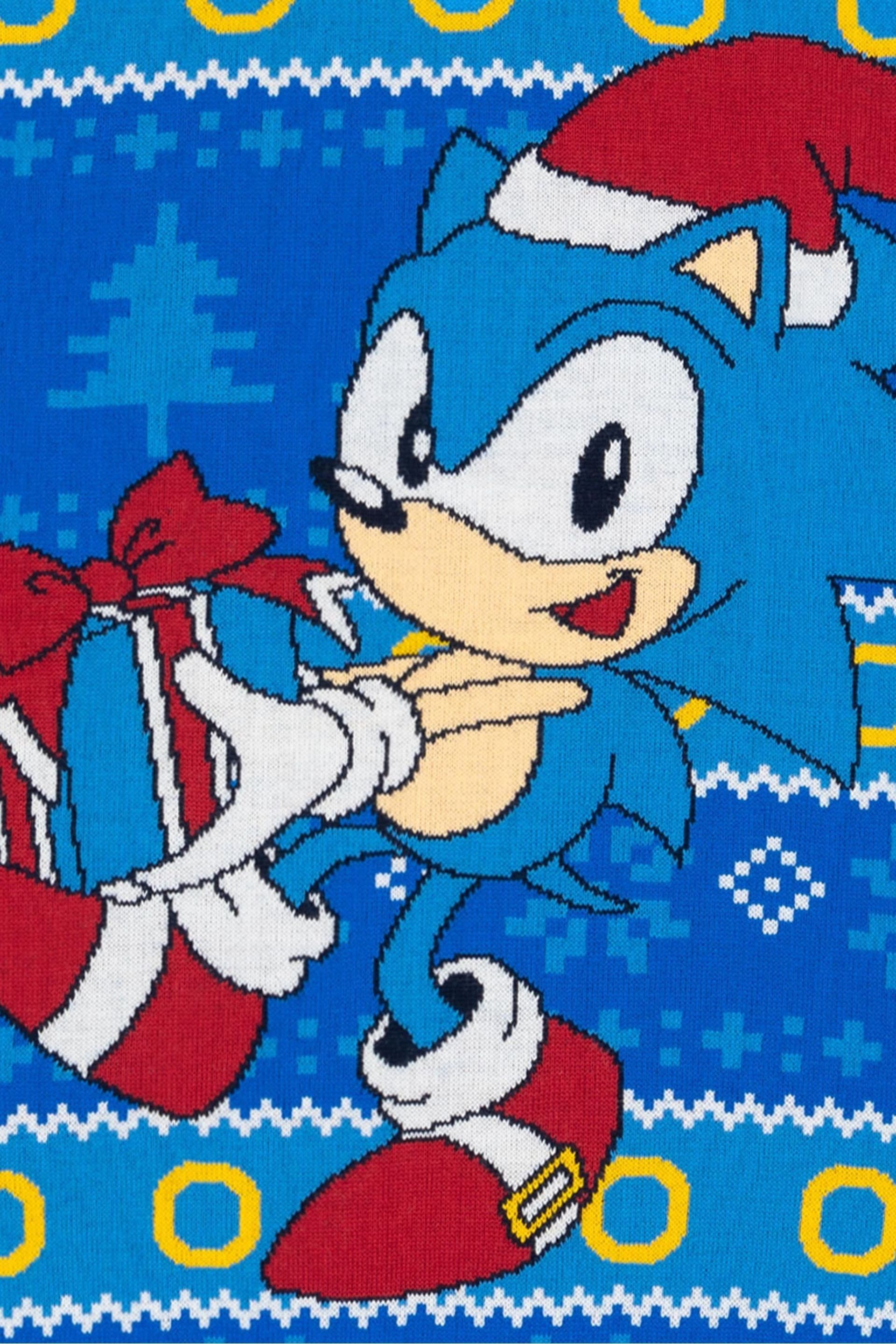 Vanilla Underground Blue Sonic Mens Christmas Jumper - Image 5 of 5
