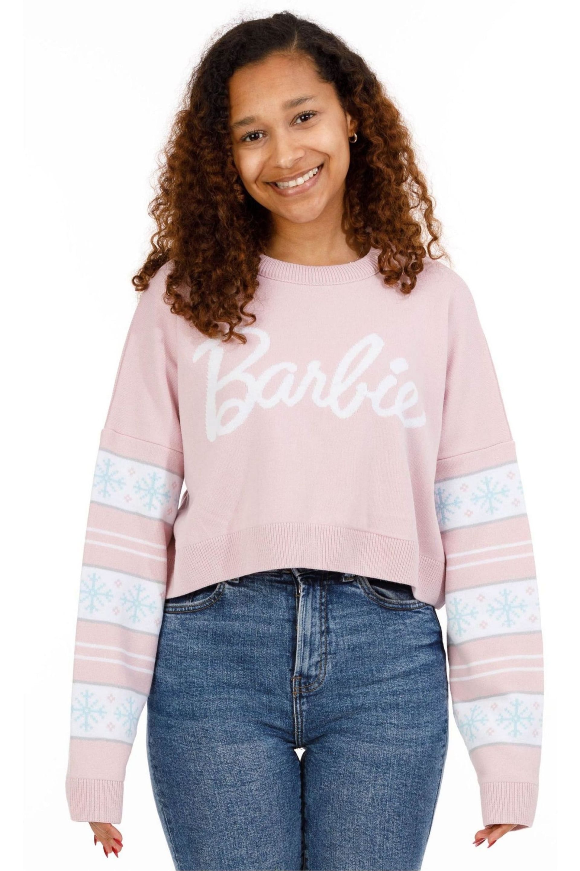 Vanilla Underground Pink Barbie Ladies Xmas Jumper - Image 1 of 9