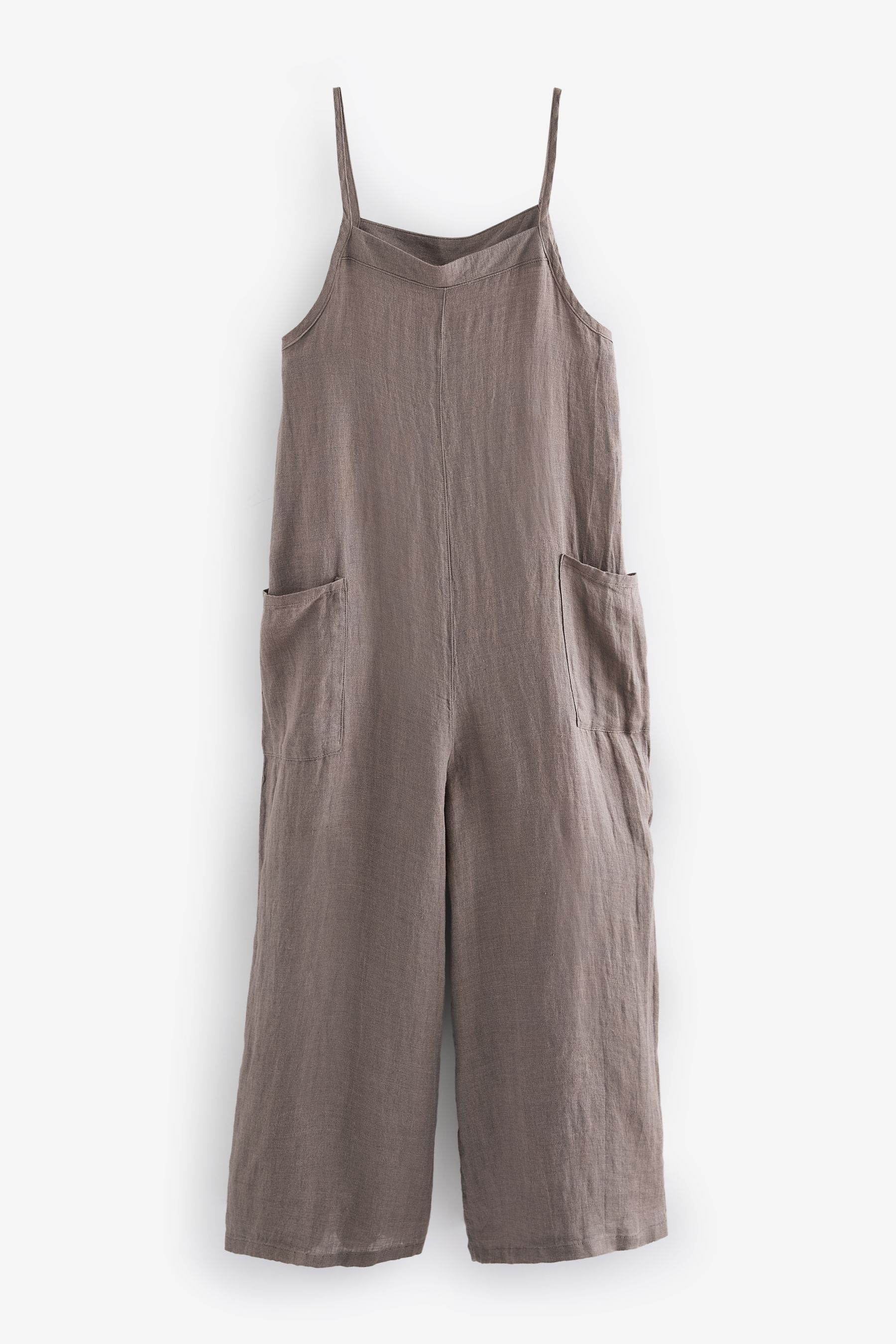 Buy Taupe Premium 100 Linen Romper Wide Leg Jumpsuit from the Next UK online shop