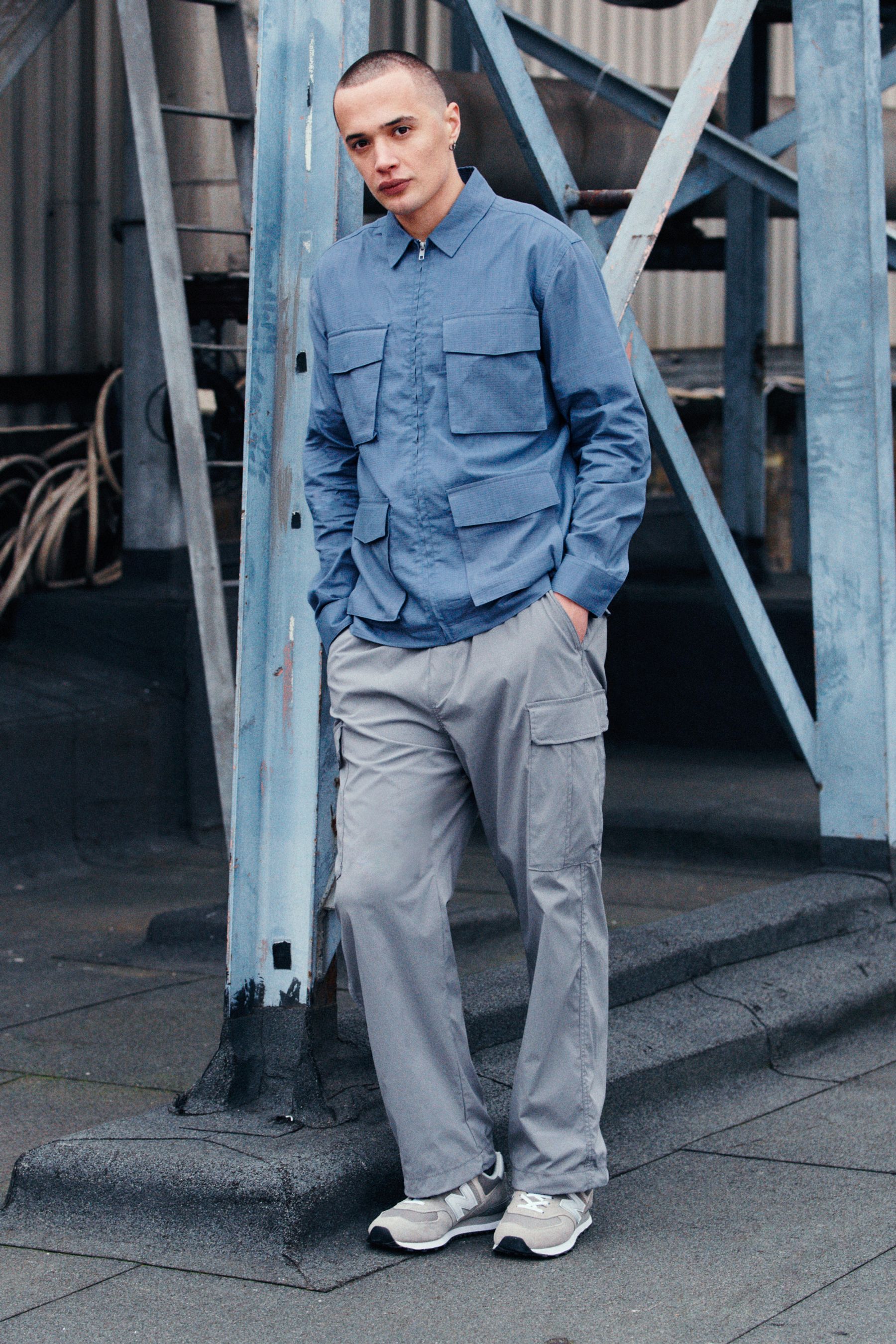 Buy Navy Blue EDIT Zip Through Shacket Overshirt from Next Luxembourg