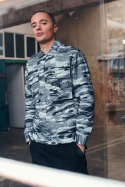 Green Camo EDIT Zip Through Shacket Overshirt - Image 1 of 11