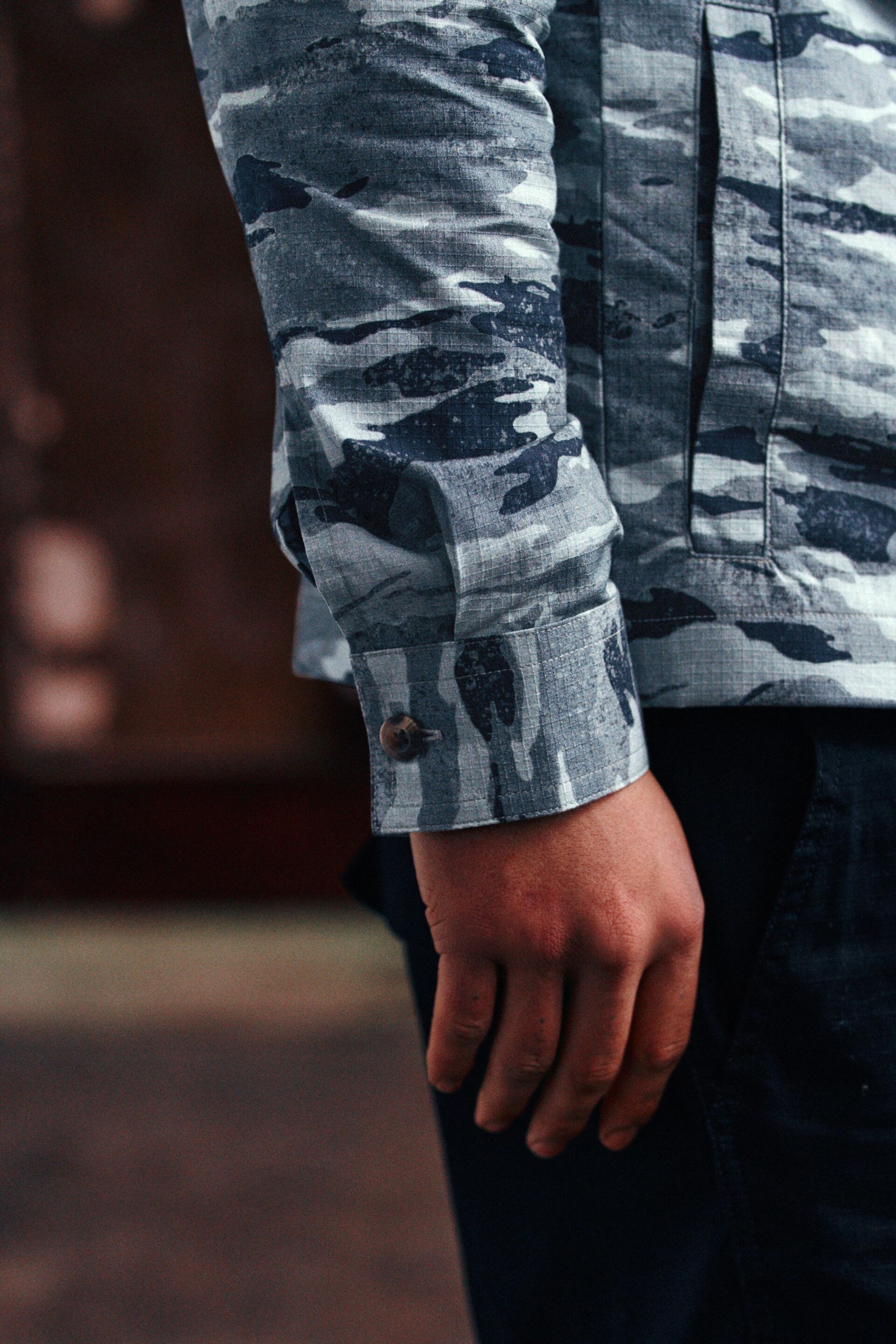 Green Camo EDIT Zip Through Shacket Overshirt - Image 5 of 11