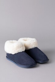 Lakeland Leather Ladies Blue Sheepskin Bootie Slippers - Image 1 of 4