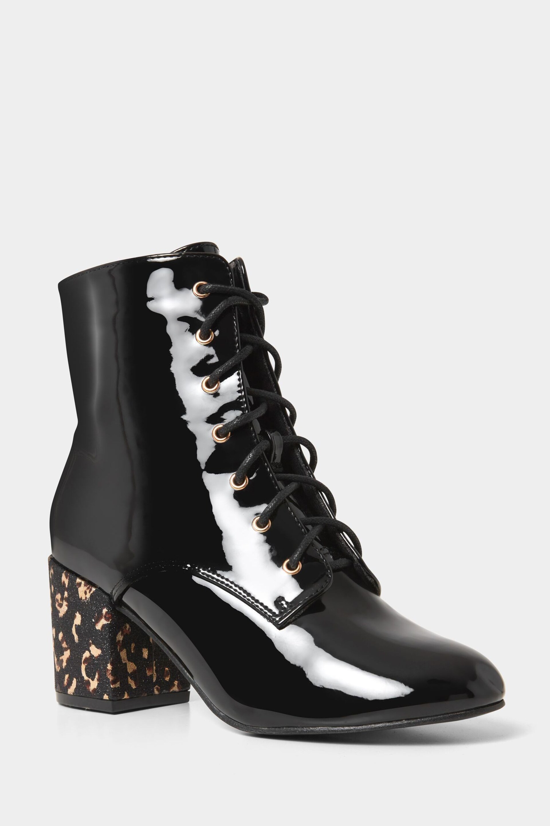 Joe Browns Black Wonderful Patent Ankle Boots - Image 2 of 5
