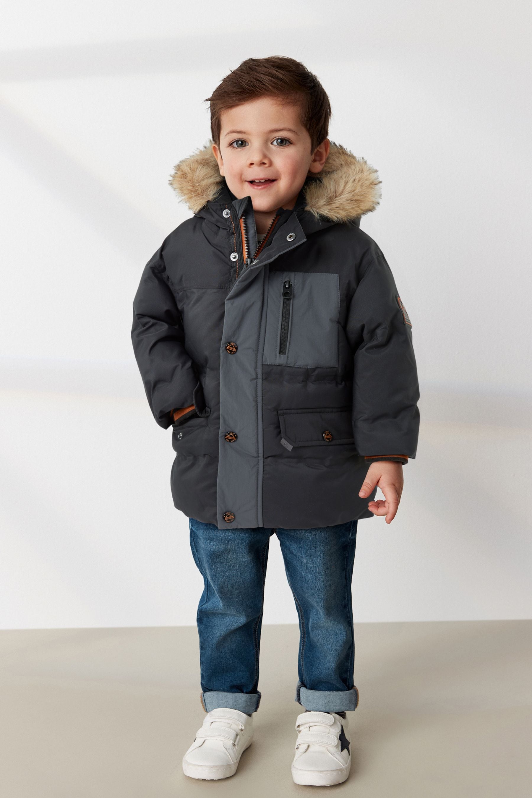 Next grey parka sales
