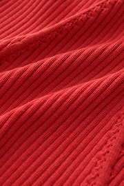 Red Sleeveless Rib Vest - Image 6 of 6