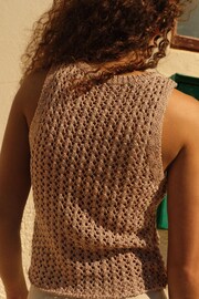 Blush Pink Knitted Sequin Tank - Image 3 of 5